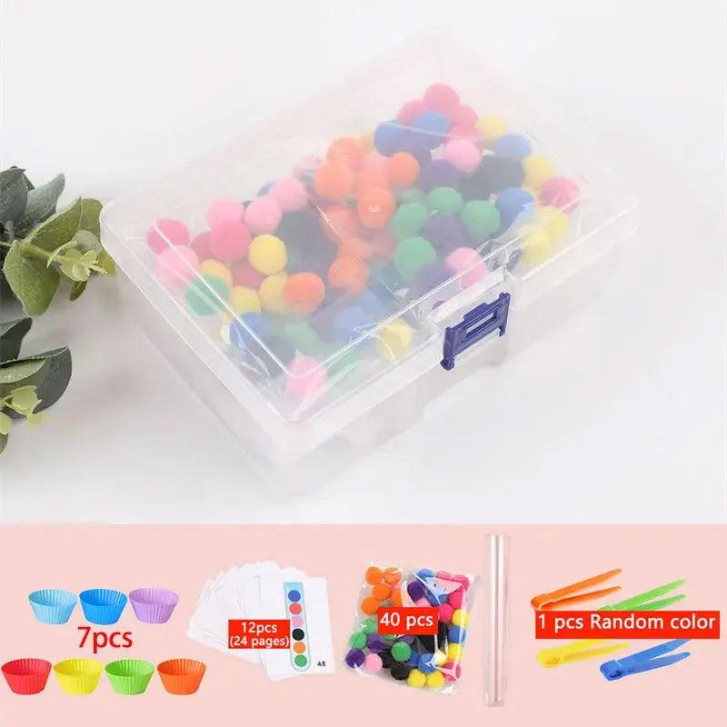 Rainbow Fun: Montessori Sorting Toy with Pompoms - SoonMami
