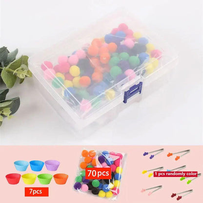 Rainbow Fun: Montessori Sorting Toy with Pompoms - SoonMami